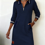 Sophie | Robe Polo Zippée Manches Longues