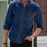 Daniel | Chemise en Jean à Manches Longues Décontractée au Look Classique