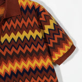 Pull Rétro avec Motif Zigzag