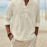 Asher | Chemise de plage légère avec col montant & élégance décontractée