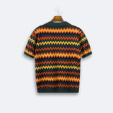Pull Rétro avec Motif Zigzag