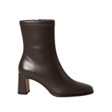 Bottines à talon carré pour femme avec bout carré et tige ajustée extensible