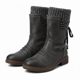 Bottes d’Hiver Femme Mi-Mollet en Suédine – Bottes de Neige Chaudes et Tendance
