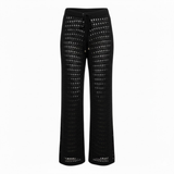 Pantalon de Plage en Maille Crochetée pour Femmes avec Taille Élastique
