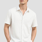 Chemise en Lin Classique à Manches Courtes