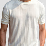 T-shirt Rayé O-Cou Classique Heavy Oude Geld