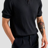 Polo en Coton Côtelé pour Hommes à Manches Courtes – Élégant & Intemporel