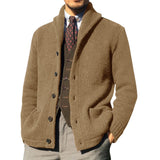 André Beaumont | Cardigan pour homme en tricot de luxe avec col revers