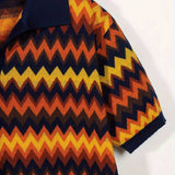 Pull Rétro avec Motif Zigzag