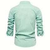 Chemise Homme Slim Fit Boutons Élégante Casual