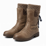 Bottes d’Hiver Femme Mi-Mollet en Suédine – Bottes de Neige Chaudes et Tendance