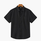 Isaiah | Chemise en Lin à Manches Courtes pour Hommes avec Poche Poitrine