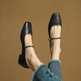 Verity | Chaussure plate Mary Jane à bout carré