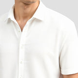 Chemise en Lin Classique à Manches Courtes