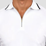 Polo Classique avec Zip et Détails Contrastés