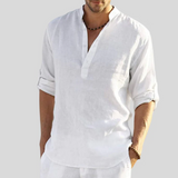 Atlleb | Chemise en Lin Légère avec Col V Détendu