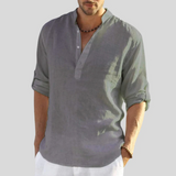 Atlleb | Chemise en Lin Légère avec Col V Détendu
