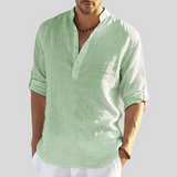 Atlleb | Chemise en Lin Légère avec Col V Détendu
