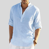 Atlleb | Chemise en Lin Légère avec Col V Détendu