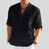 Atlleb | Chemise en Lin Légère avec Col V Détendu