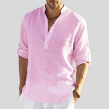 Atlleb | Chemise en Lin Légère avec Col V Détendu