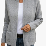 Colette | Gilet Zippé en Maille Chaude à Poches
