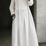 Clara | Robe en Denim avec Col Peter Pan