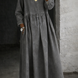 Clara | Robe en Denim avec Col Peter Pan