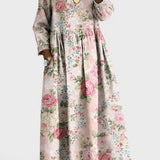 Brooklyn | Robe en Denim avec Col Floral