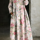 Brooklyn | Robe en Denim avec Col Floral