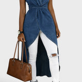 Jessica | Tunique en denim à col en V
