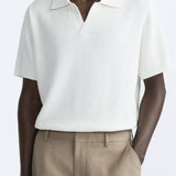Polo en tricot classique en blanc