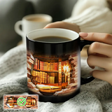 Mug en Céramique avec Étagère de Livres Magique et Effet de Chaleur