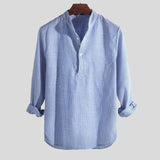 Chemise Homme Col Zippé Rayée Décontractée