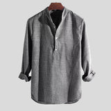 Chemise Homme Rayée Décontractée à Manches Longues