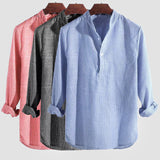 Chemise Homme Col Zippé Rayée Décontractée