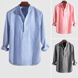 Chemise Homme Col Zippé Rayée Décontractée