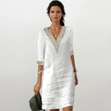Mariana - Robe féminine en coton et lin