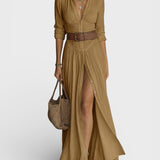 Amélia — Robe maxi élégante avec col