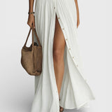 Amélia — Robe maxi élégante avec col