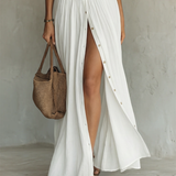 Helenia | Robe Maxi Longue avec Col Découpé et Manches Longues pour Femmes