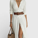 Amélia — Robe maxi élégante avec col