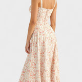 Carolina - Robe Florale avec Corsage Ajusté