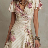 Alba | Élégant Robe Midi Florale Rétro