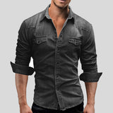 Cedric | Chemise en Denim pour Hommes au Look Vintage