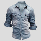 Cedric | Chemise en Denim pour Hommes au Look Vintage