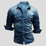 Cedric | Chemise en Denim pour Hommes au Look Vintage