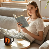 Mug Artisanal 3D d'Halloween – avec Design de Sorcière et Chat