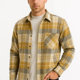 Chemise à carreaux pour hommes en flanelle chaude décontractée
