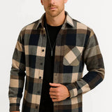 Chemise à carreaux pour hommes en flanelle chaude décontractée